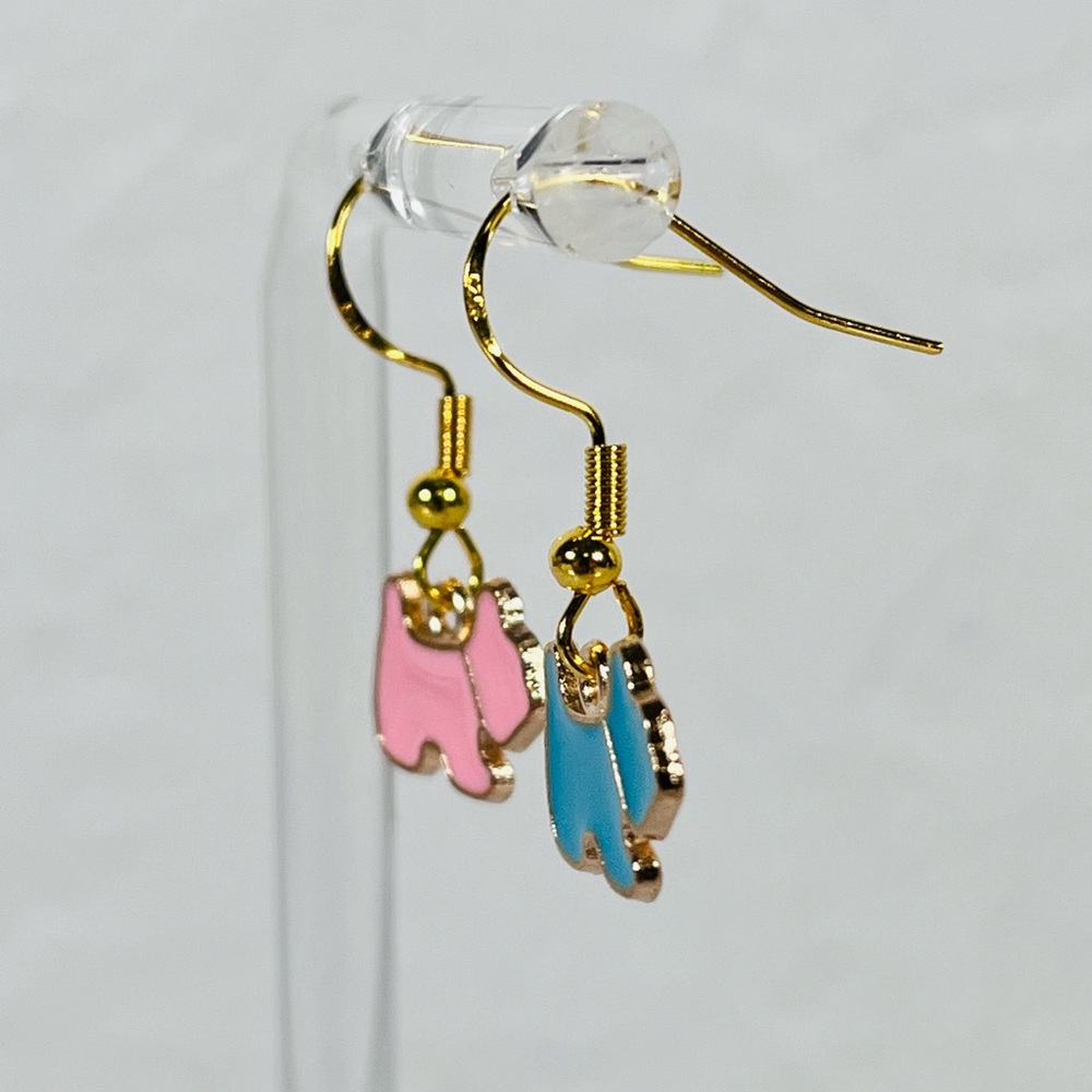 4/$20 Pink & Blue Dog Earrings - Picture 3 of 8